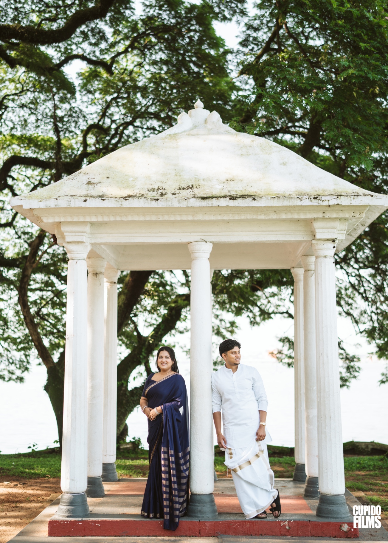 Ashlin and Noyal under a garden gazebo